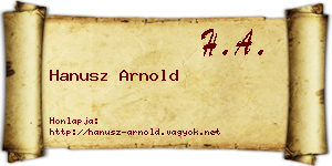 Hanusz Arnold névjegykártya