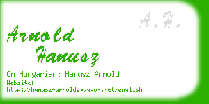 arnold hanusz business card